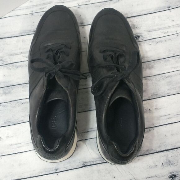 VINCE  Black Pace Leather Trainer SZ 12M - Picture 5 of 11